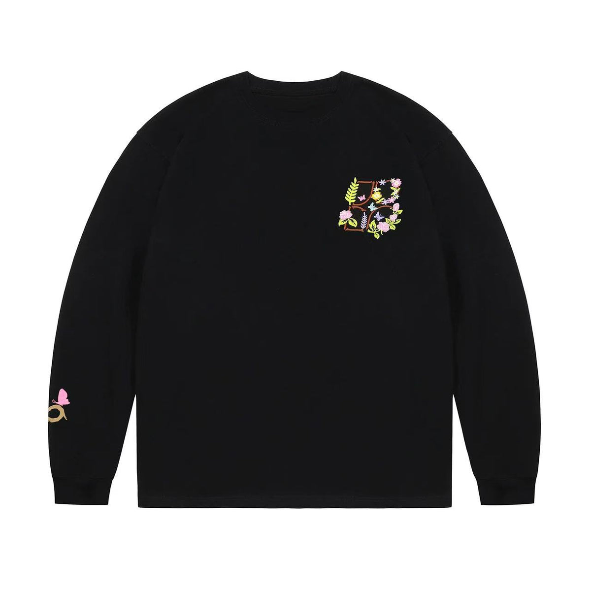 BIPOLAR Embroidered Flower Long-sleeved Sweatshirt