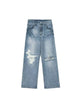 ACHOCK Butterfly Stitching Retro Ripped Jeans