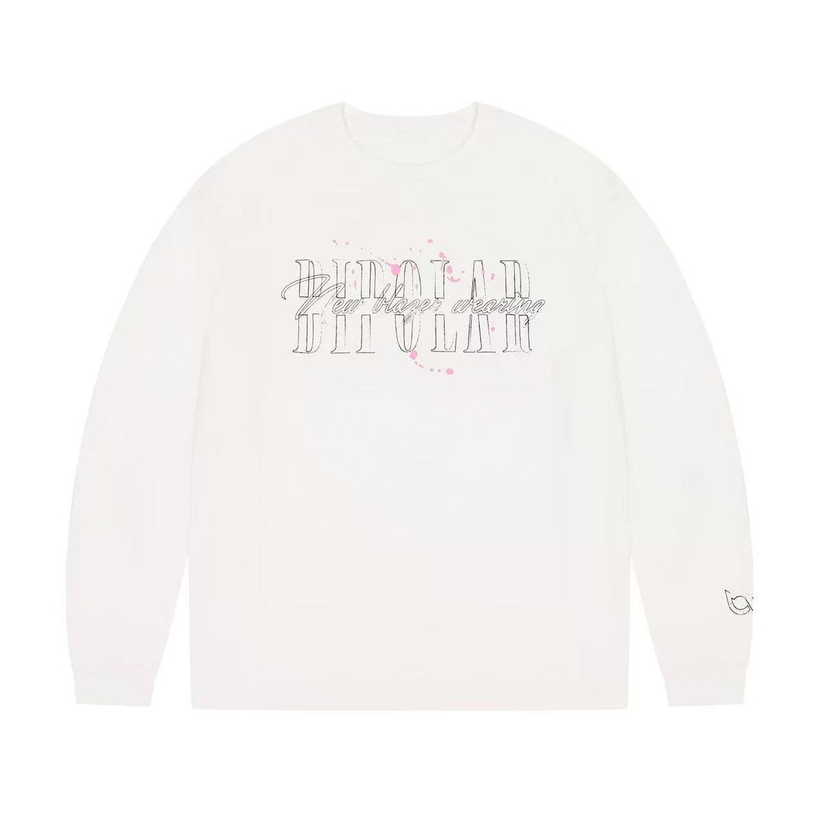 BIPOLAR Ink Print Loose Couple Long-sleeve T-shirt