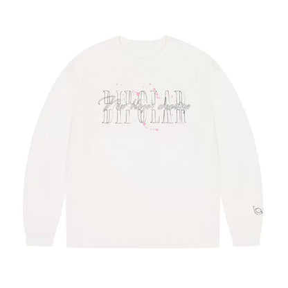 BIPOLAR Ink Print Loose Couple Long-sleeve T-shirt