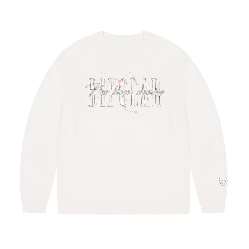 BIPOLAR Ink Print Loose Couple Long-sleeve T-shirt