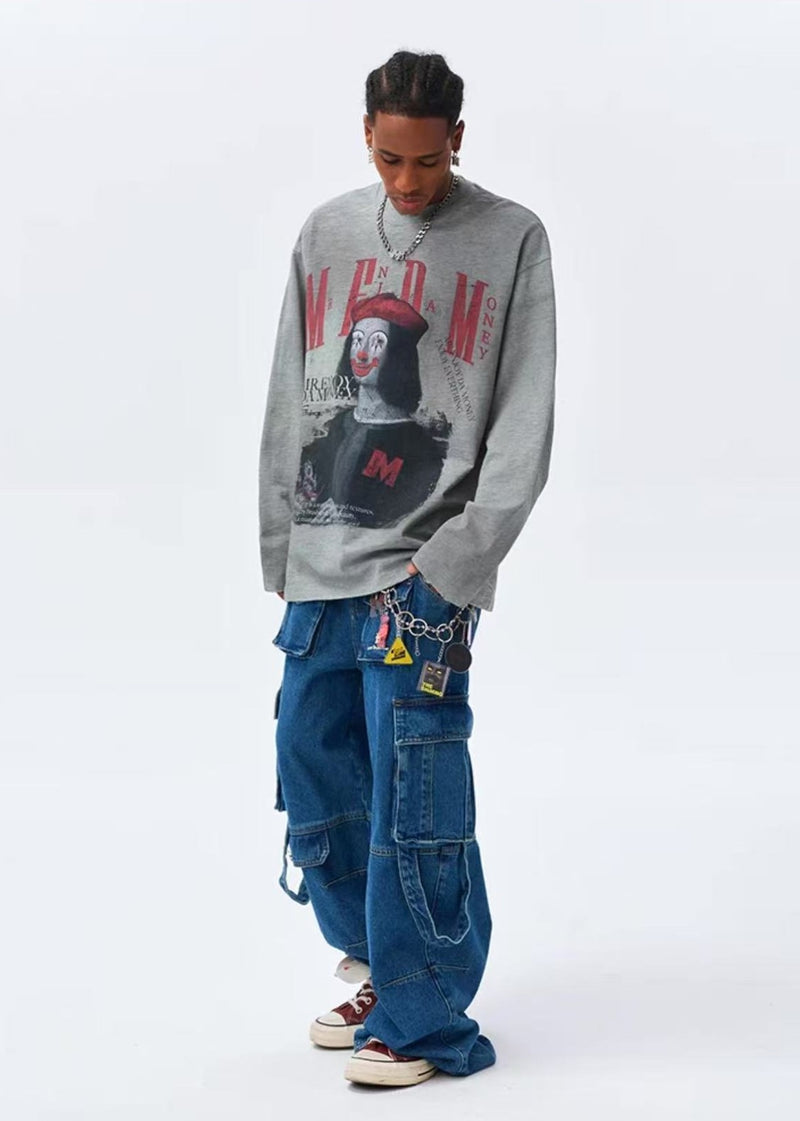 MEDM Spoof Oil Painting Long-sleeved T-shirt
