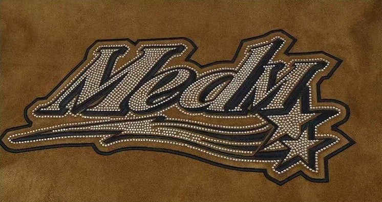 MEDM Suede Diamond-patterned Baseball Jacket