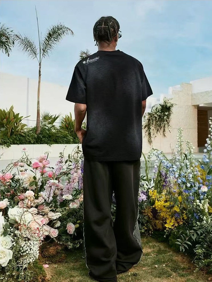 MEDM Pegasus Distressed Short-sleeved T-shirt