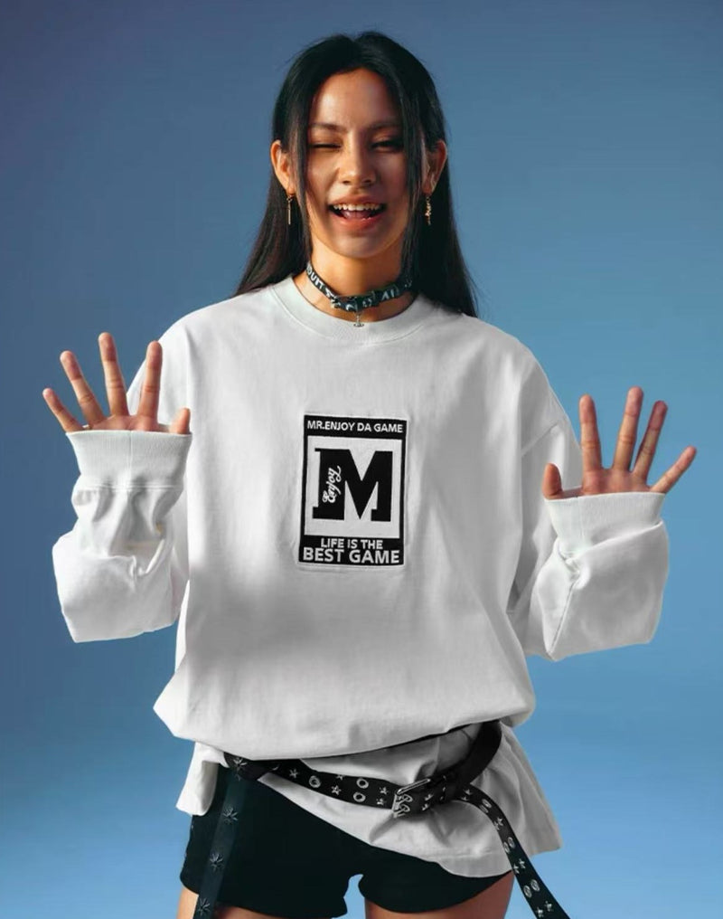 MEDMxPlayStation Basic M logo long-sleeved T-shirt