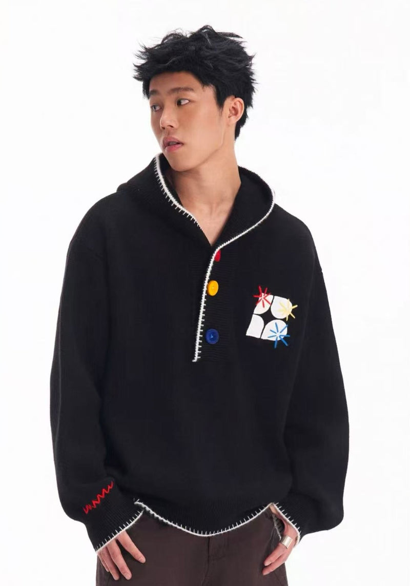 BIPOLAR Hyphenation Patch Embroidered Hooded Sweater
