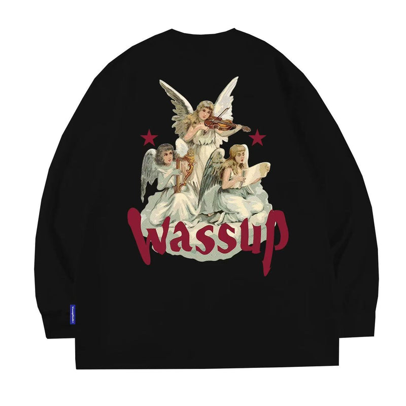 WASSUP Guardian Angel Printed Logo Sweatshirt