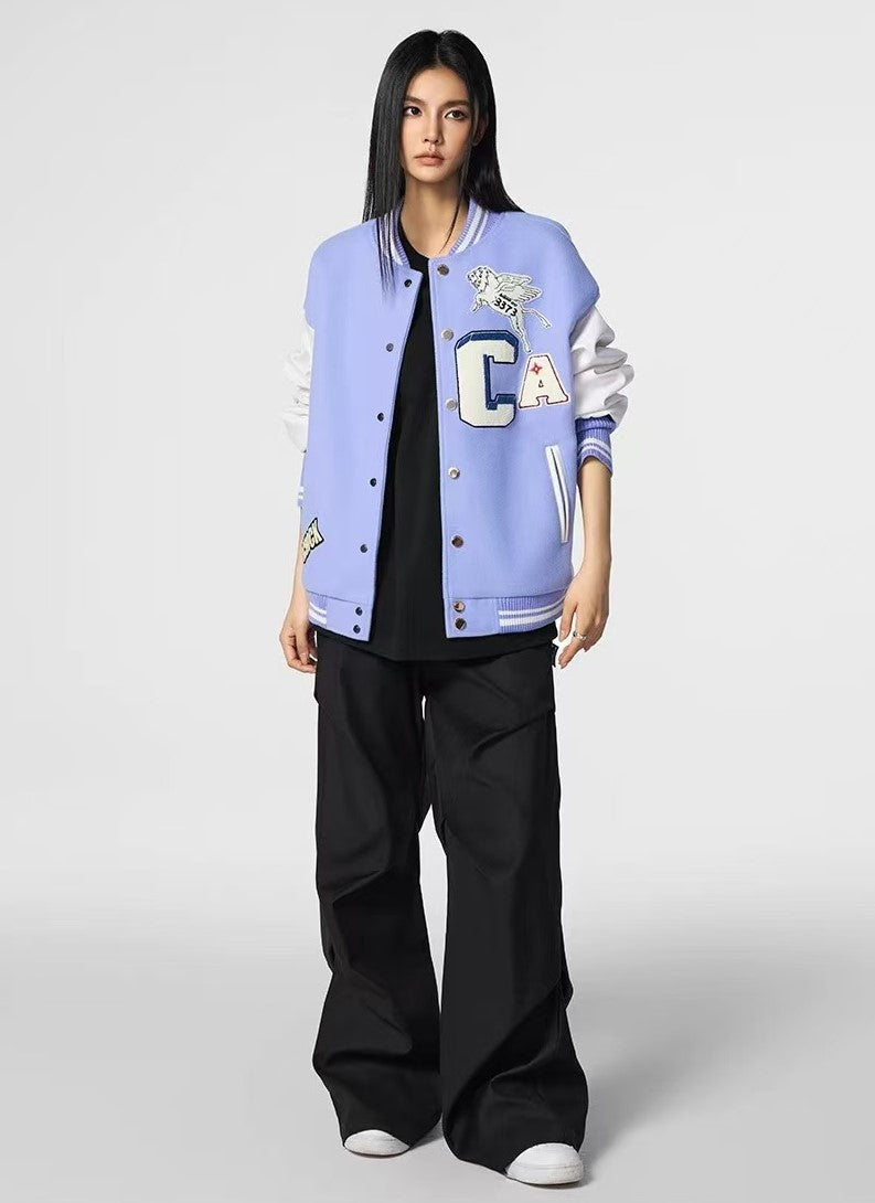 ACHOCK Simple Campus Baseball Jacket
