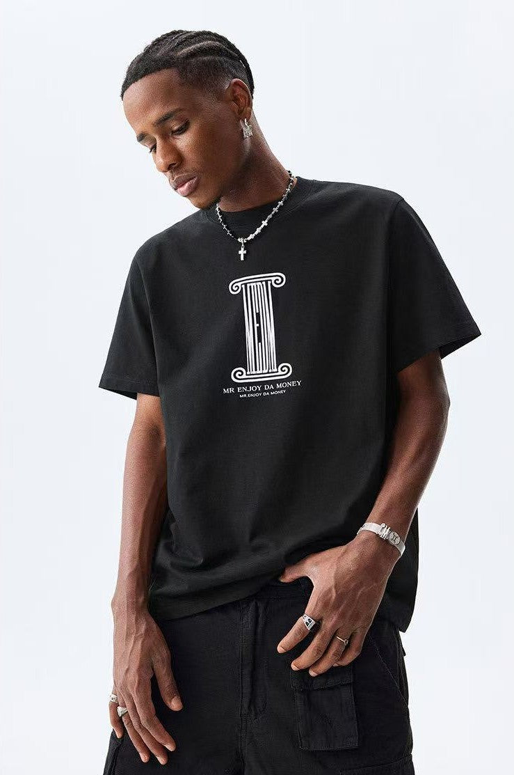 MEDM Roman Column Print Short-sleeved T-shirt