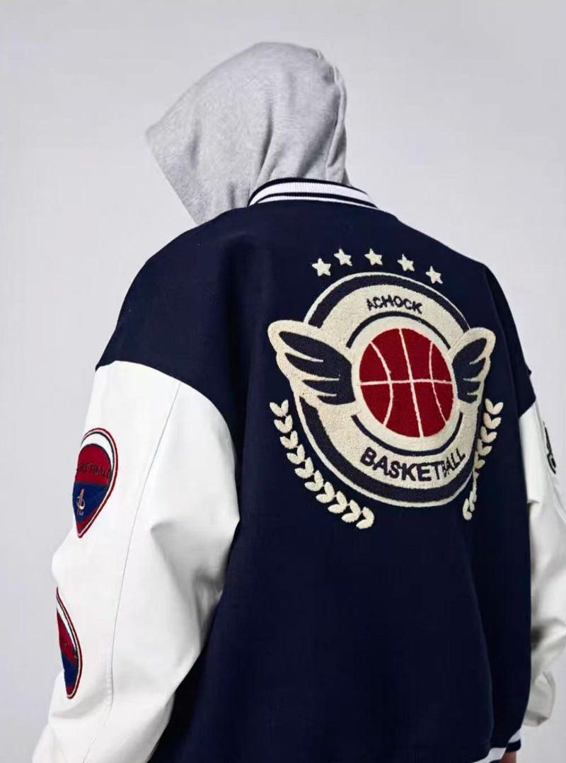 ACHOCK Alphabet Baseball Jacket