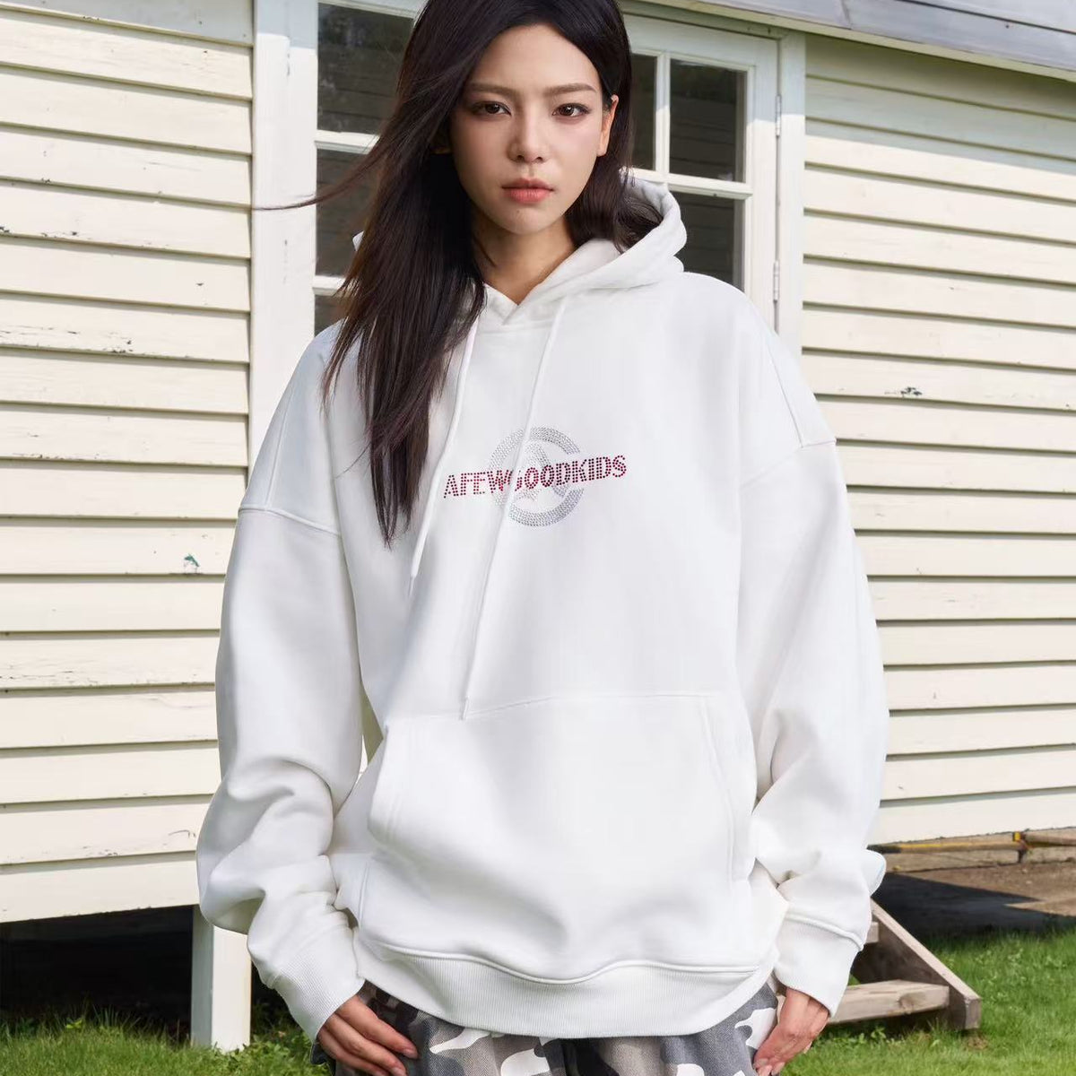 AFGK Hot Drill Contrasting Color Hoodie