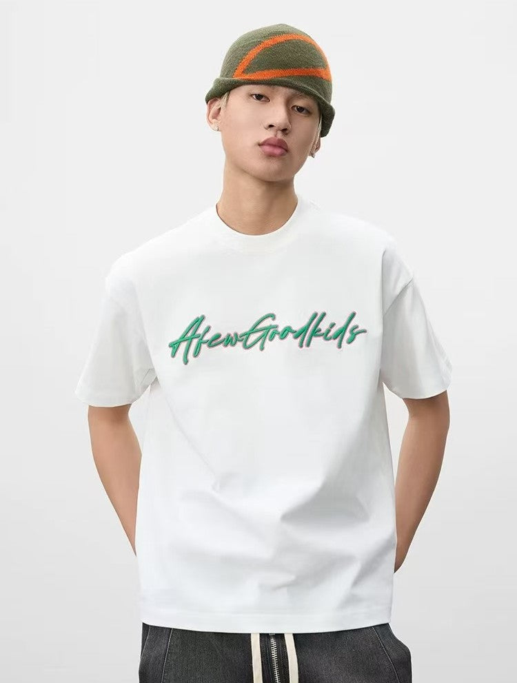 AFGK High-foam Embroidered Short-sleeved T-shirt