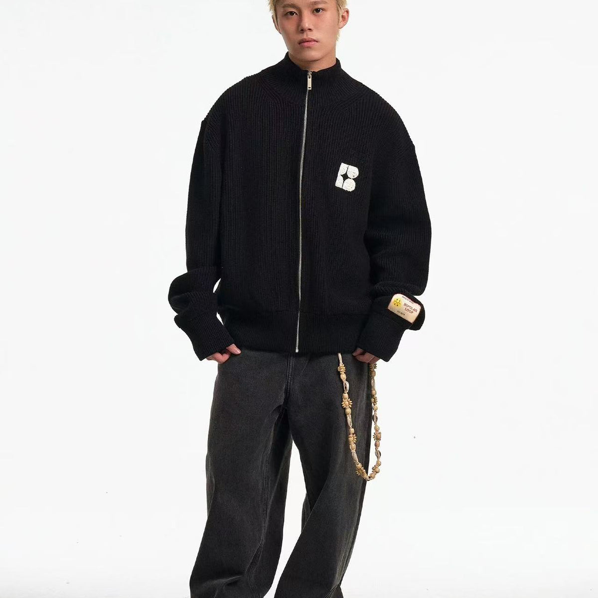 BIPOLAR Knitted Cardigan Zipper Jacket