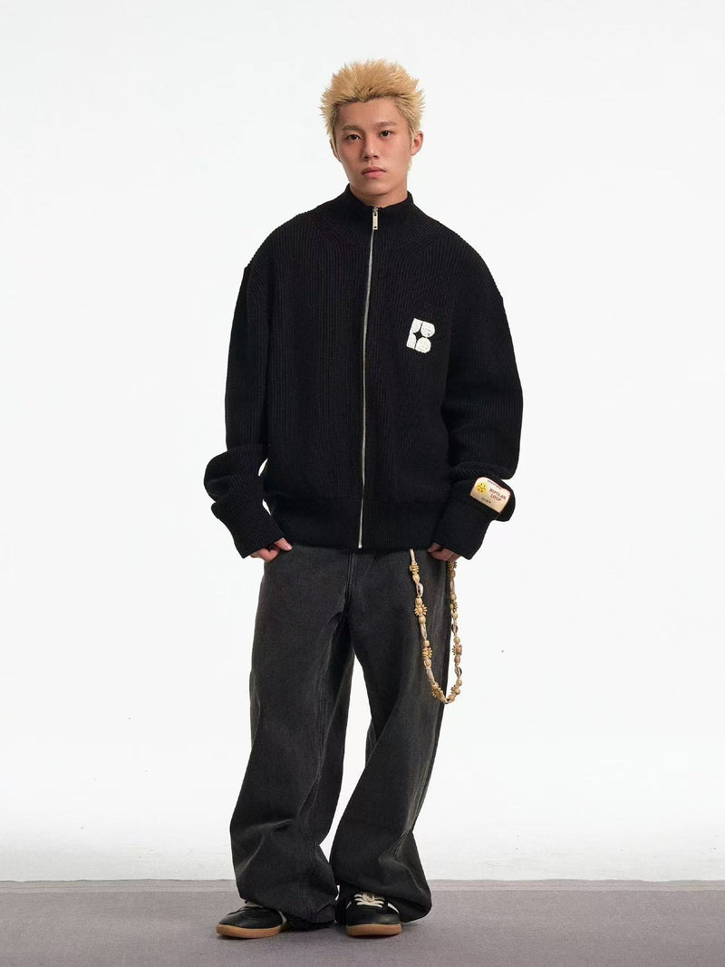 BIPOLAR Knitted Cardigan Zipper Jacket