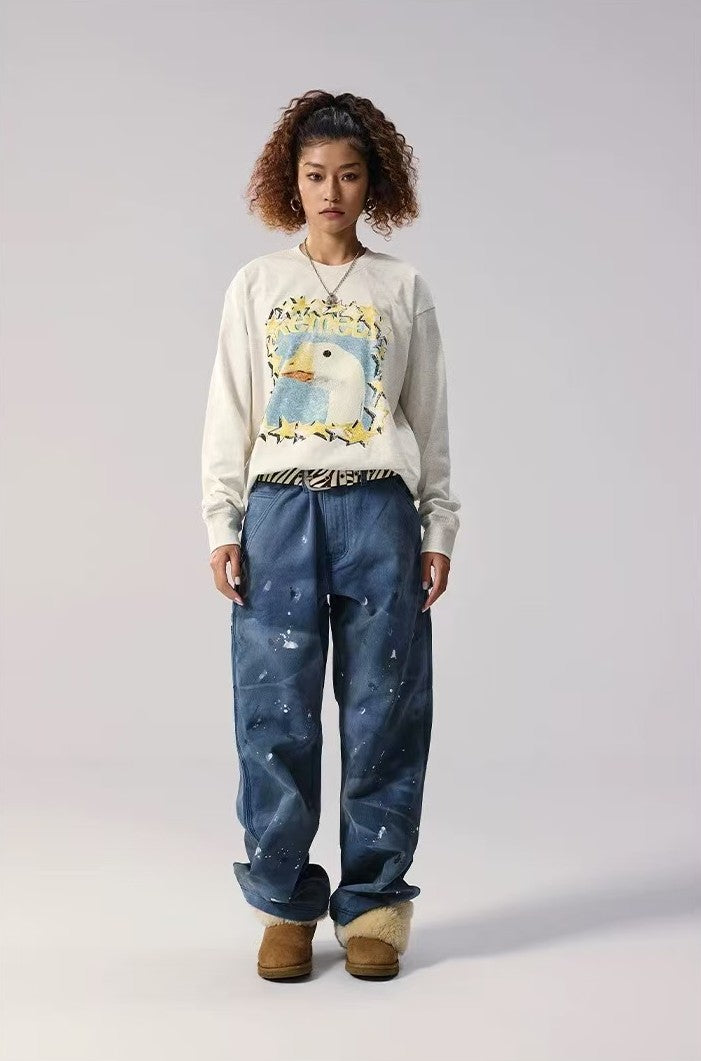 REMEDY Retro Duck Print Long-sleeve Tee