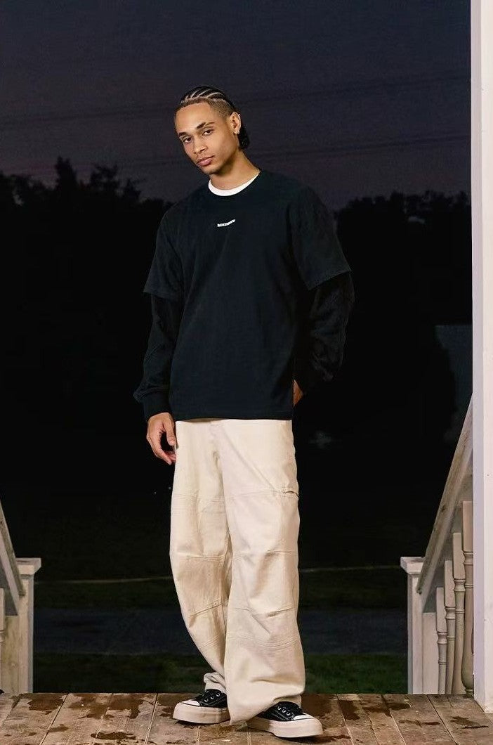 REMEDY Fake Two Piece Waffle Long-sleeve Tee