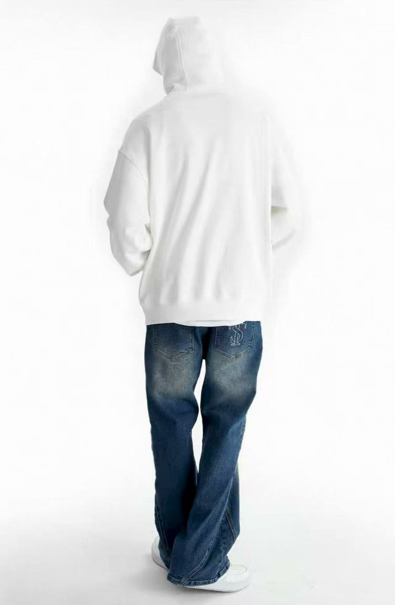 STK Hip-Hop Street Style Zipper Embroidered Hoodie