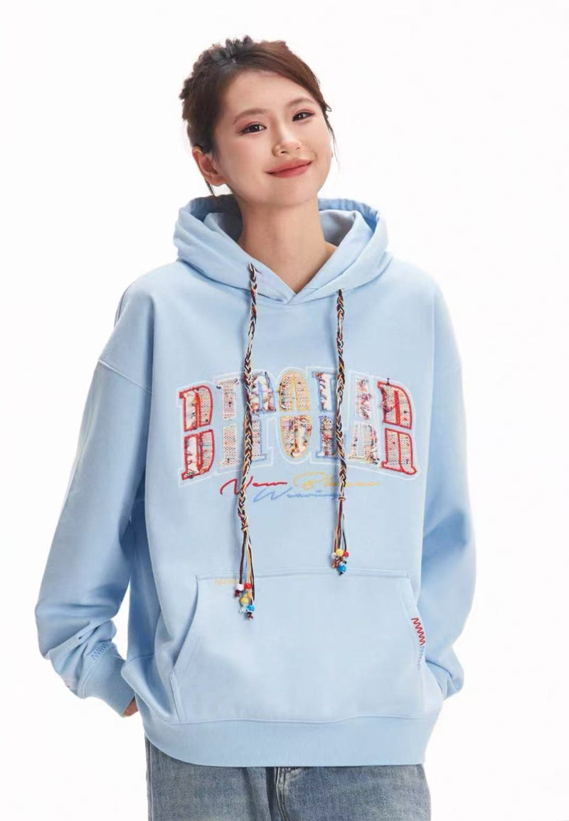 BIPOLAR Rainbow Tassel Appliqué Embroidered Hoodie
