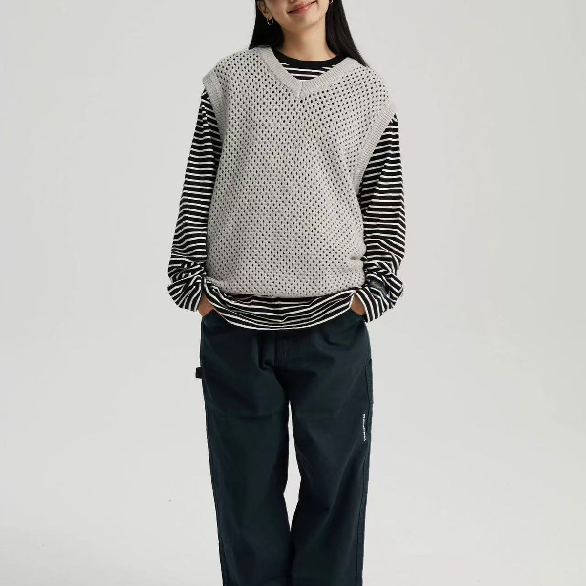 WASSUP Hollow V-neck Wool Vest