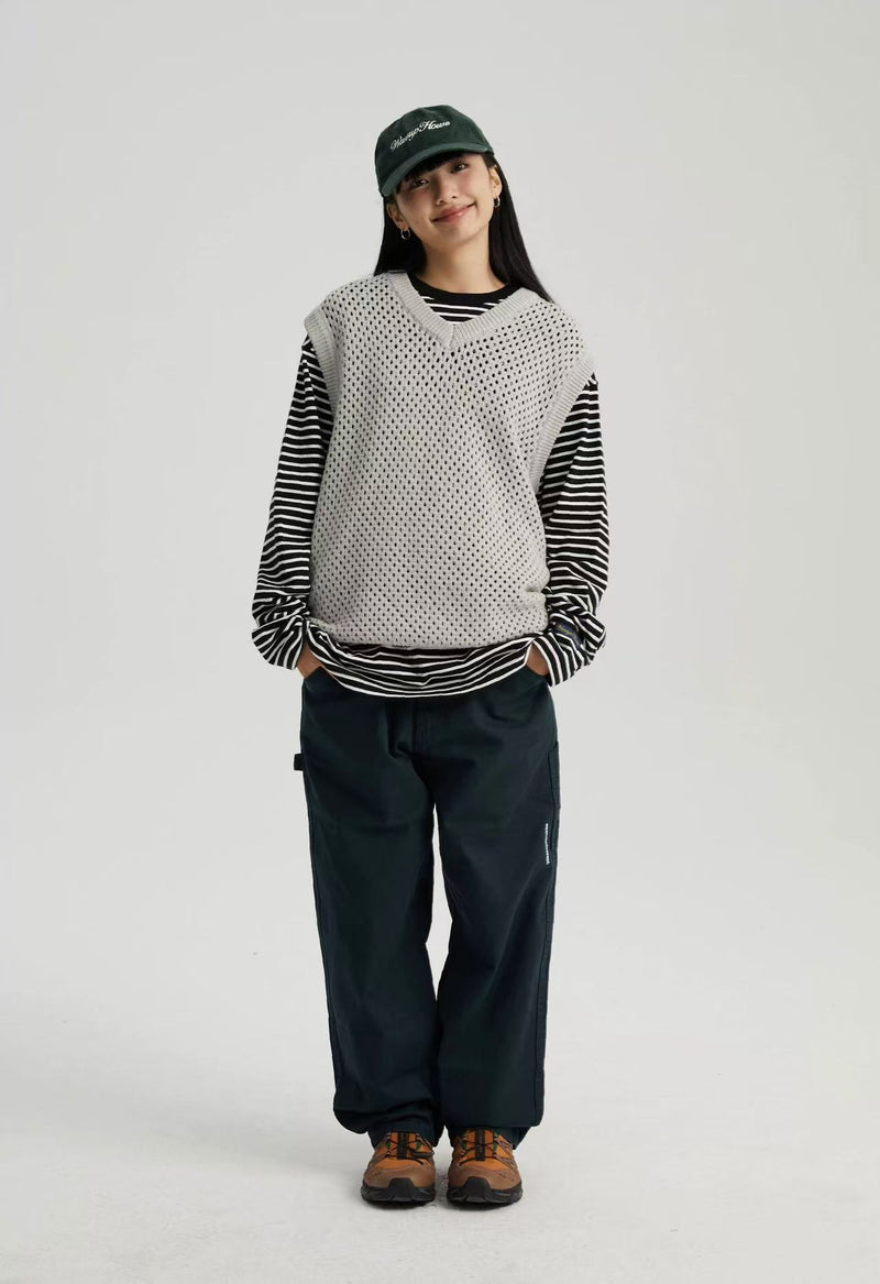 WASSUP Hollow V-neck Wool Vest