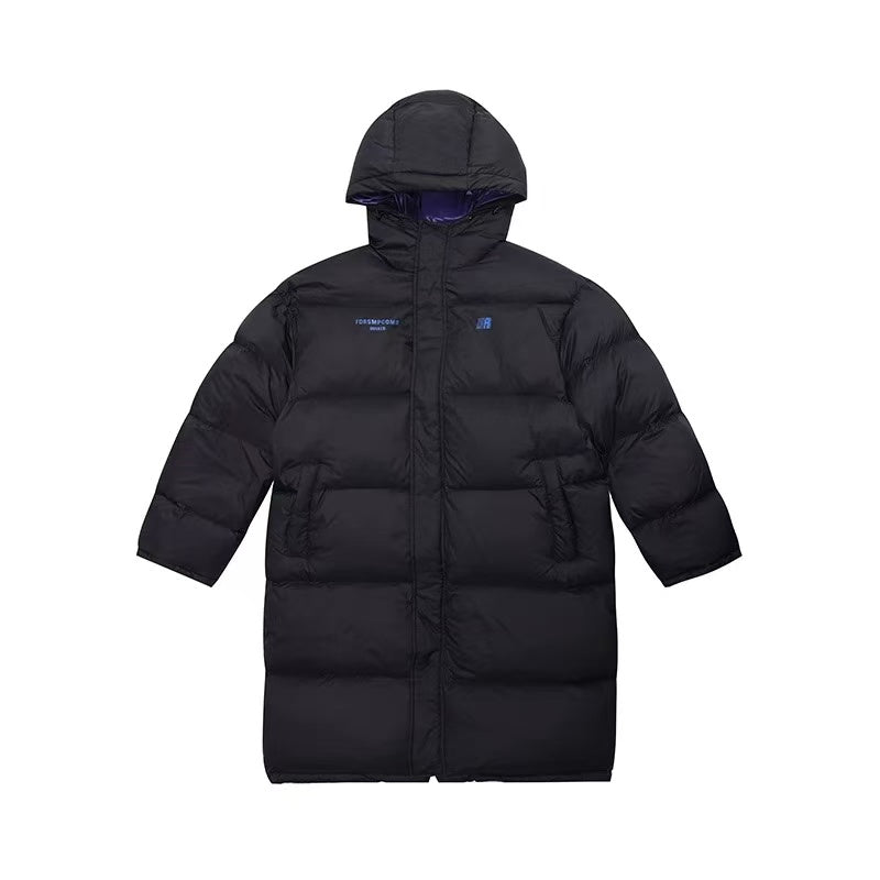 FDR Contrast Color Long Knee-length Down Jacket