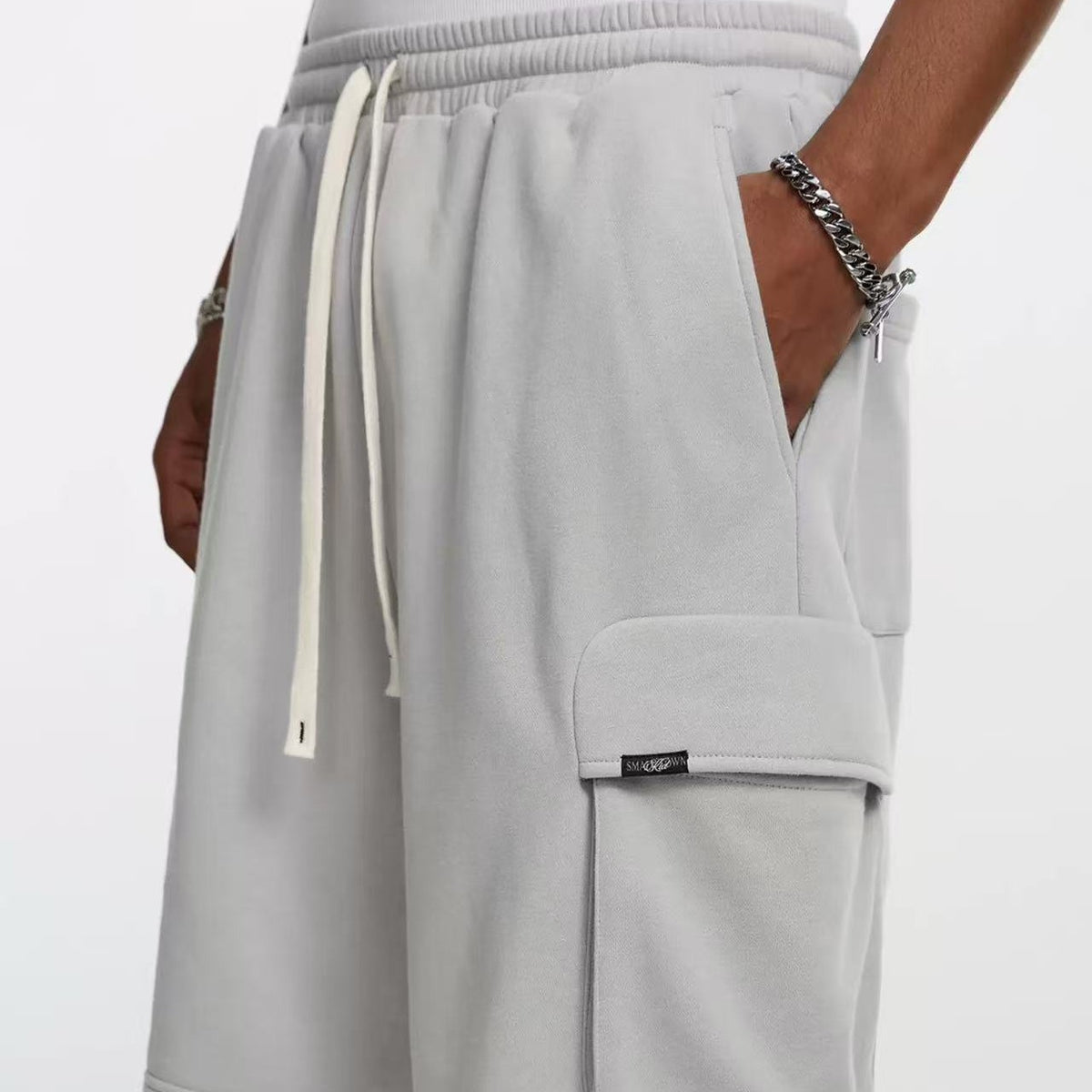 STK  Pocket Embroidered Knit Shorts