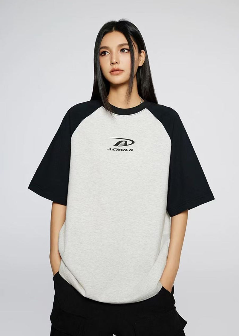 ACHOCK Simple Basic Logo Printed T-shirt