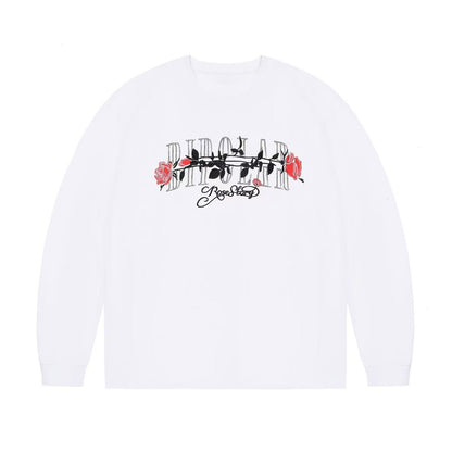 BIPOLAR Neon Rose Embroidered Long-sleeves T-shirts