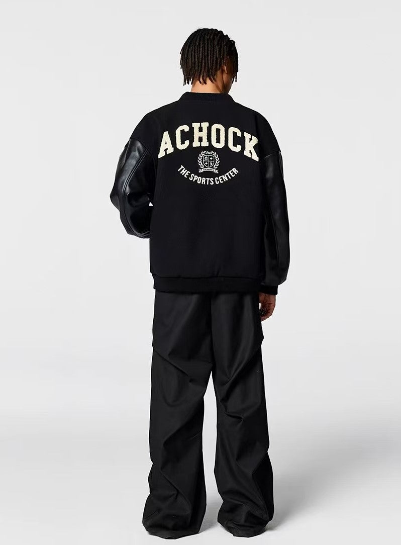 ACHOCK Vintage Patchwork Logo Design Jacket