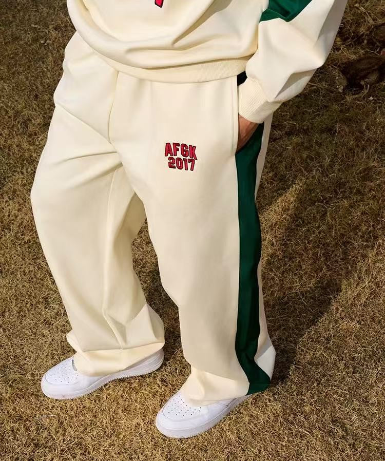 AFGK Loose and Versatile Color Block Casual Trousers