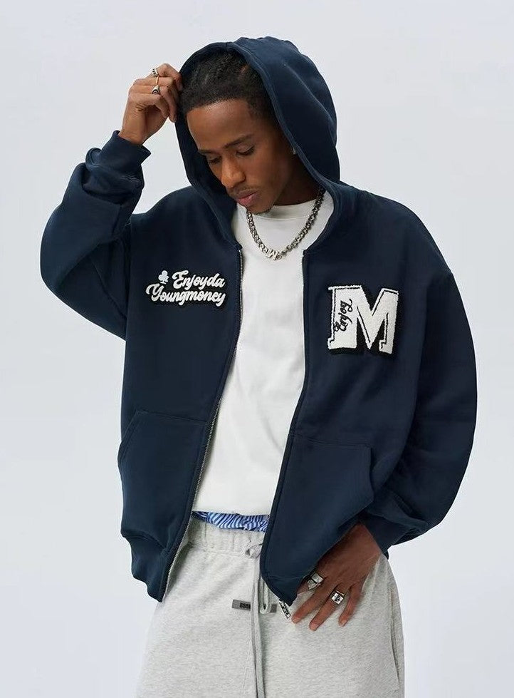MEDM Retro Logo Towel Embroidered Zipper Hoodie