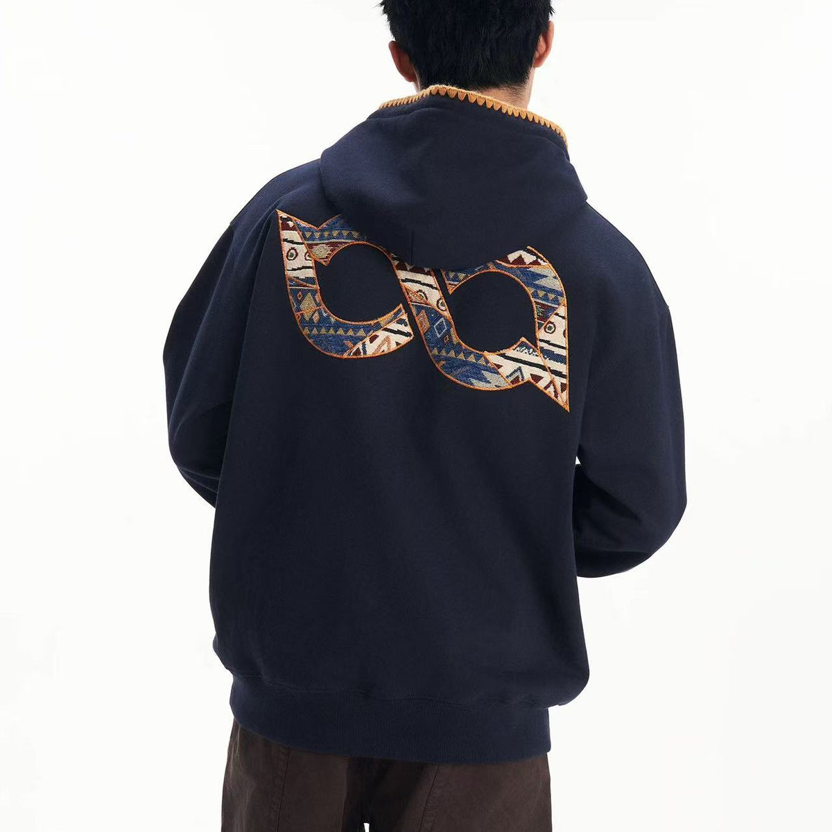 BIPOLAR Ethnic Style Patchwork Embroidery Hoodie