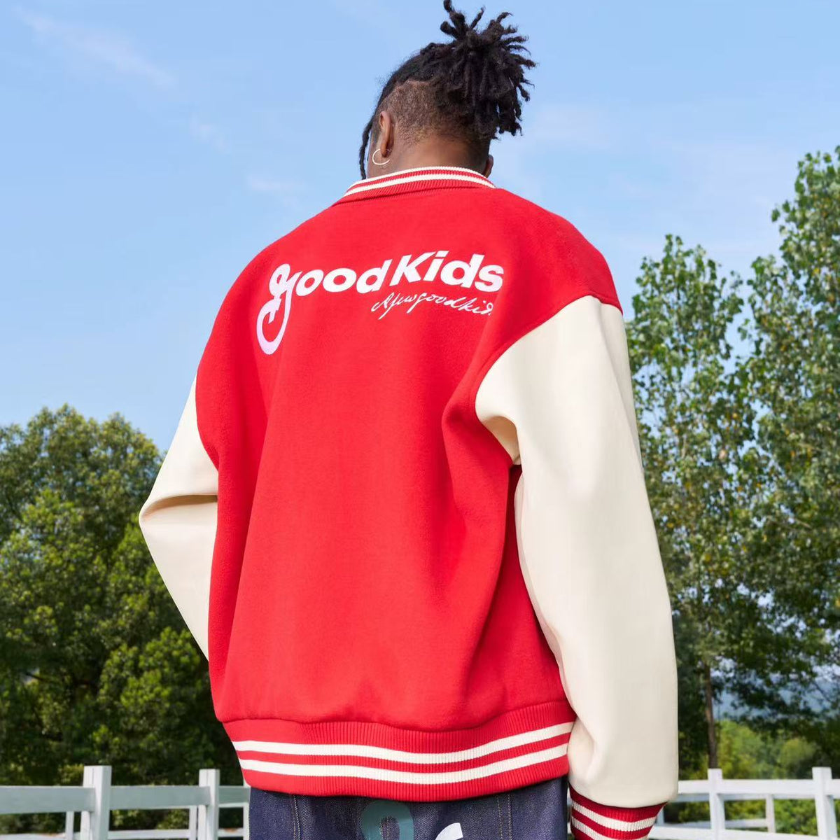 AFGK Dove Embroidered Baseball Jacket