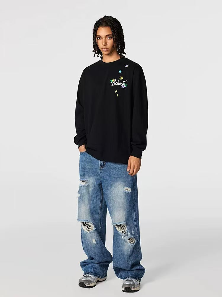 ACHOCK Small Flower Print Long-sleeve T-shirt