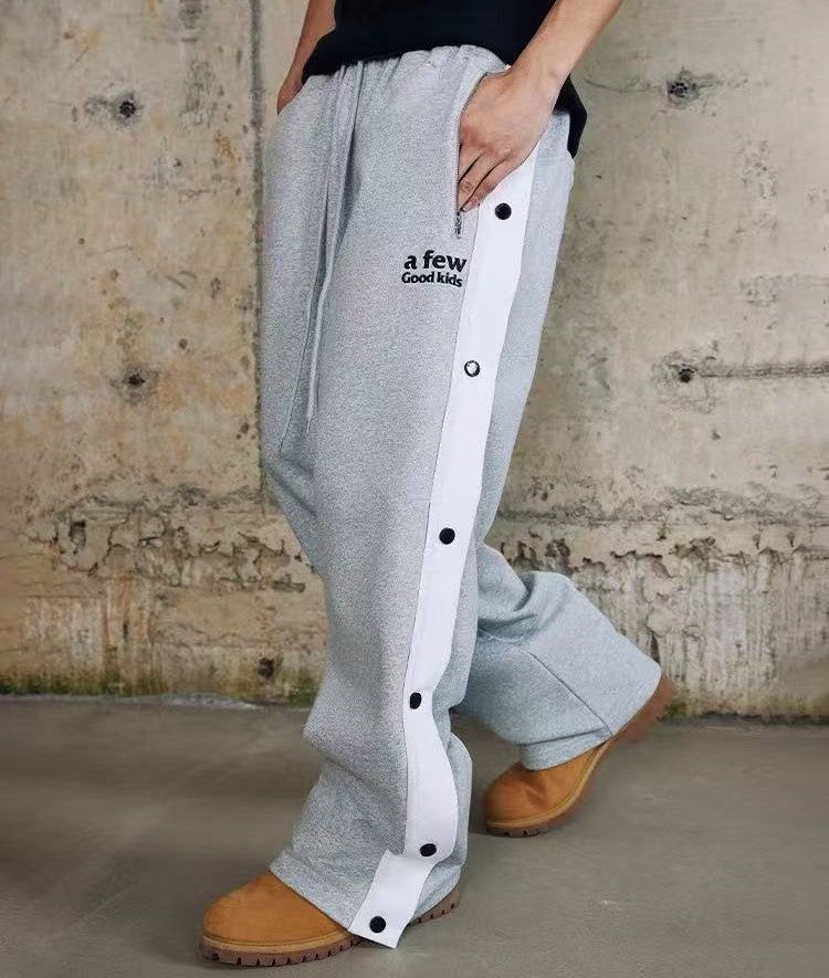 AFGK Basic Buttoned Basketball Casual Pants