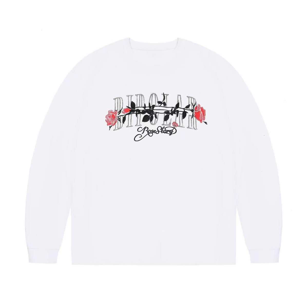 BIPOLAR Neon Rose Embroidered Long-sleeves T-shirts
