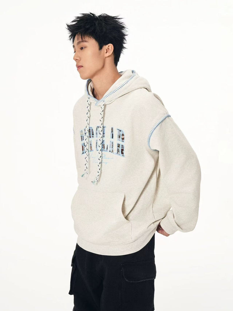 BIPOLAR Ethnic Style Woven Patchwork Hoodie