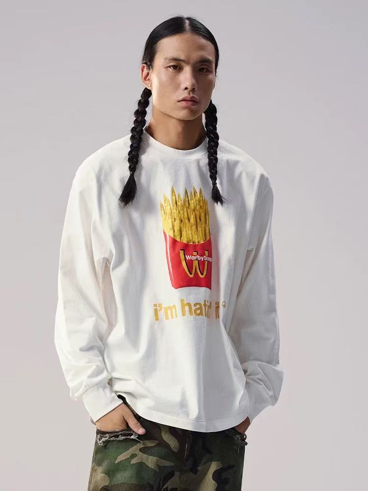 REMEDY Bullet Fries Design Long-sleeve Tee