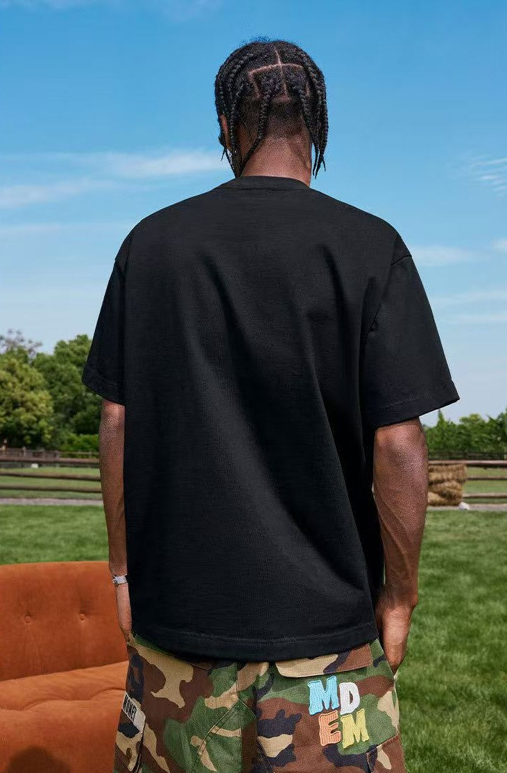 MEDM Twisted Floral Print Short-sleeved T-shirt