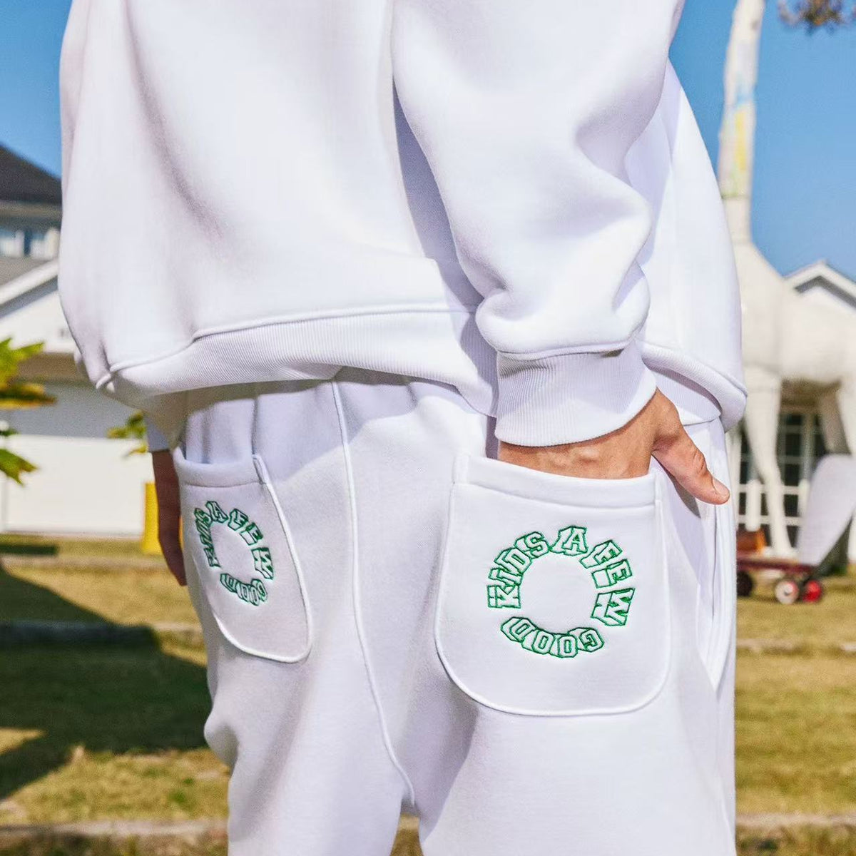 AFGKxOO Letter Embroidered Sweatpants