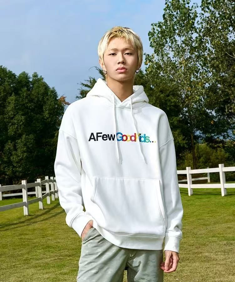 AFGK Gradient Embroidered Overlay Hoodie