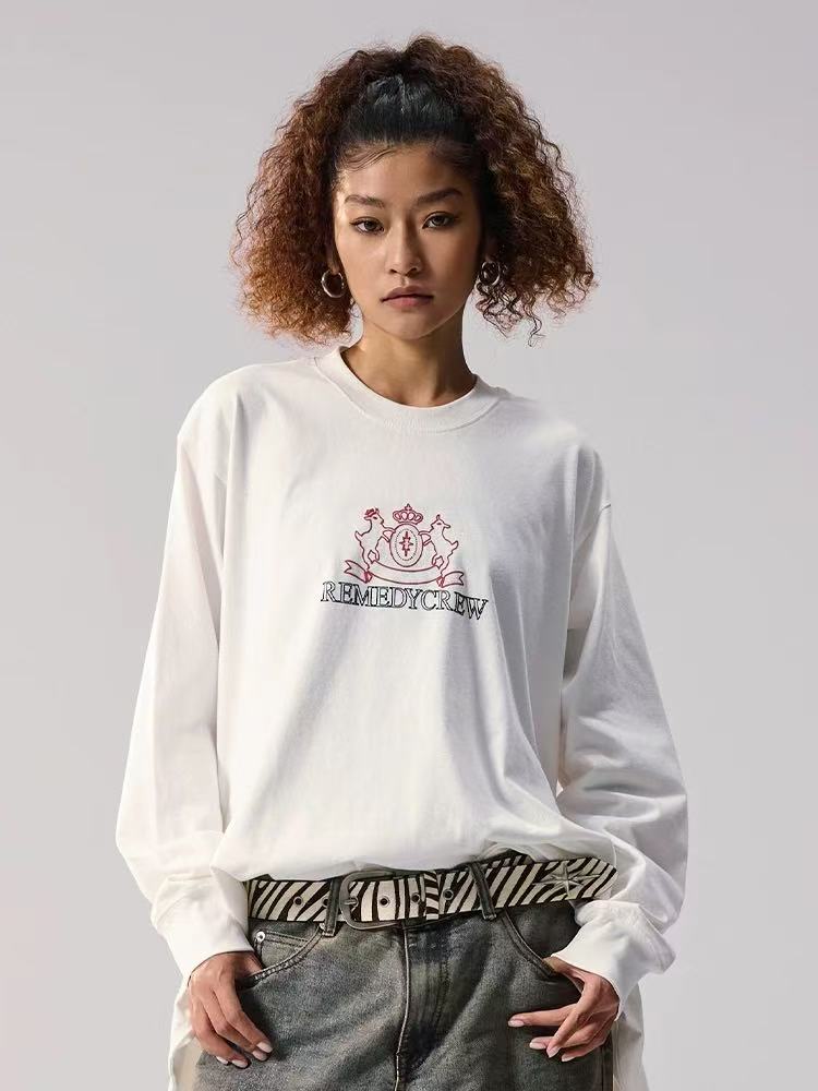 REMEDY Logo Print Four-sleeves Design Long-sleeve Tee