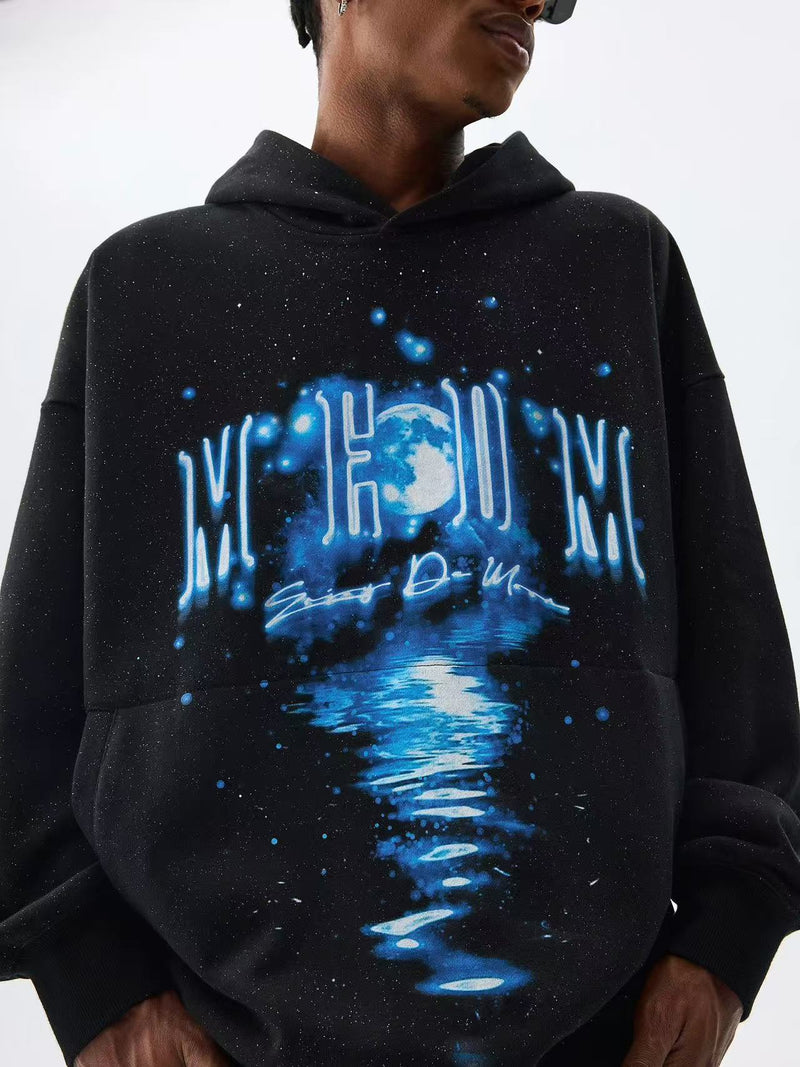 MEDM Blue Glitter Moon Reflection Hoodie