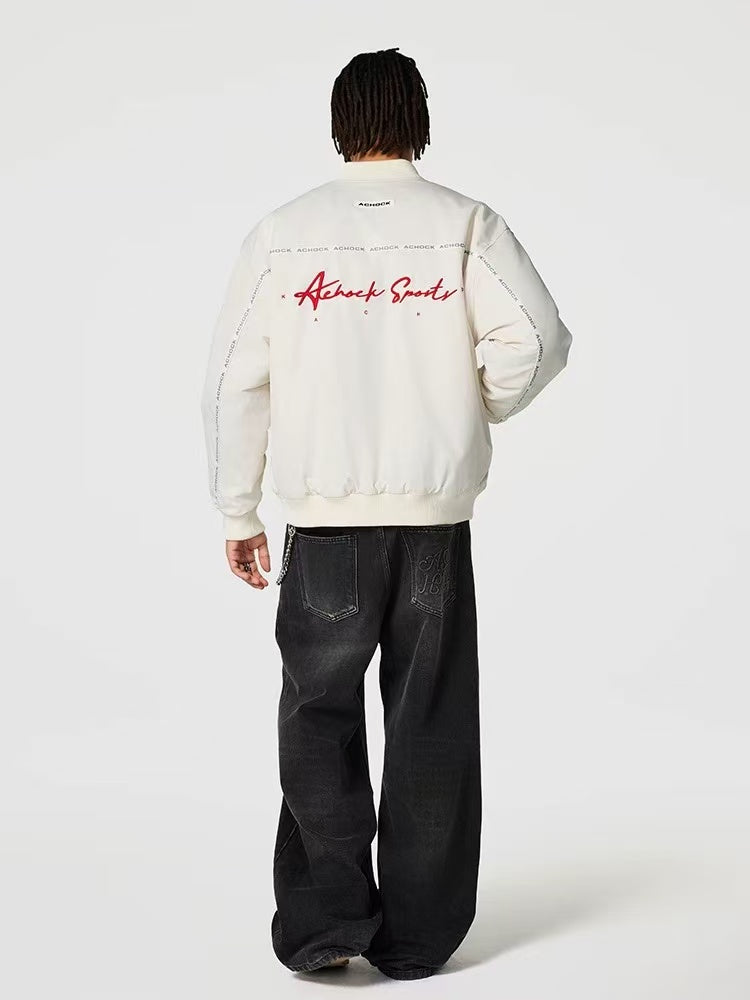 ACHOCK Logo Embroidered Baseball Jacket