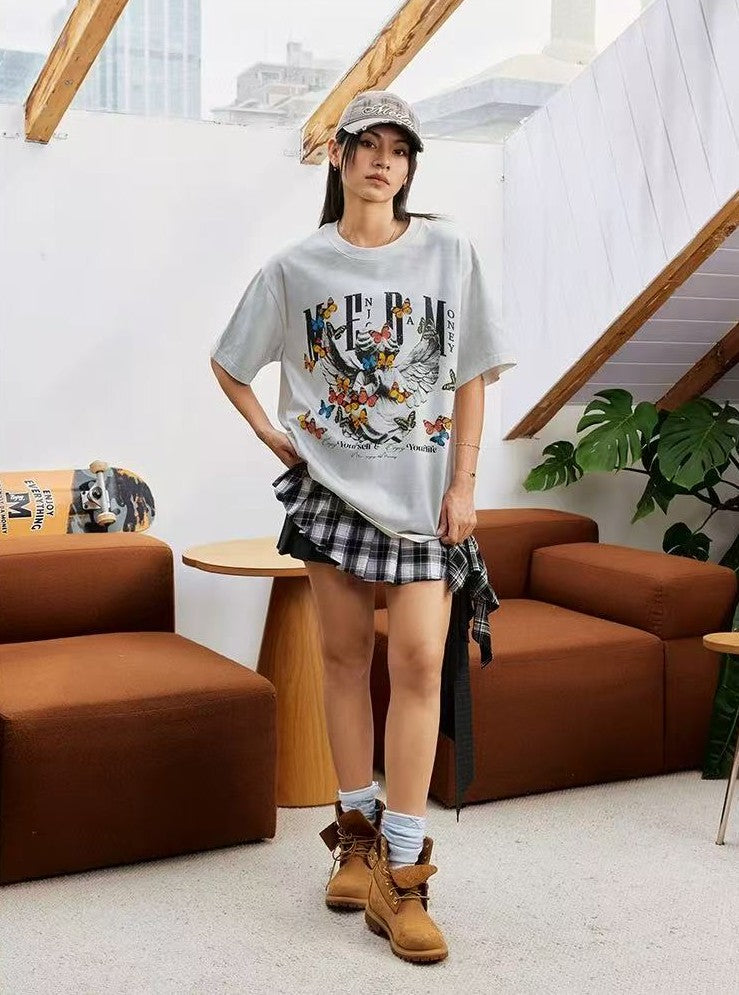 MEDM Angel Butterfly Washed Short Sleeve T-Shirt