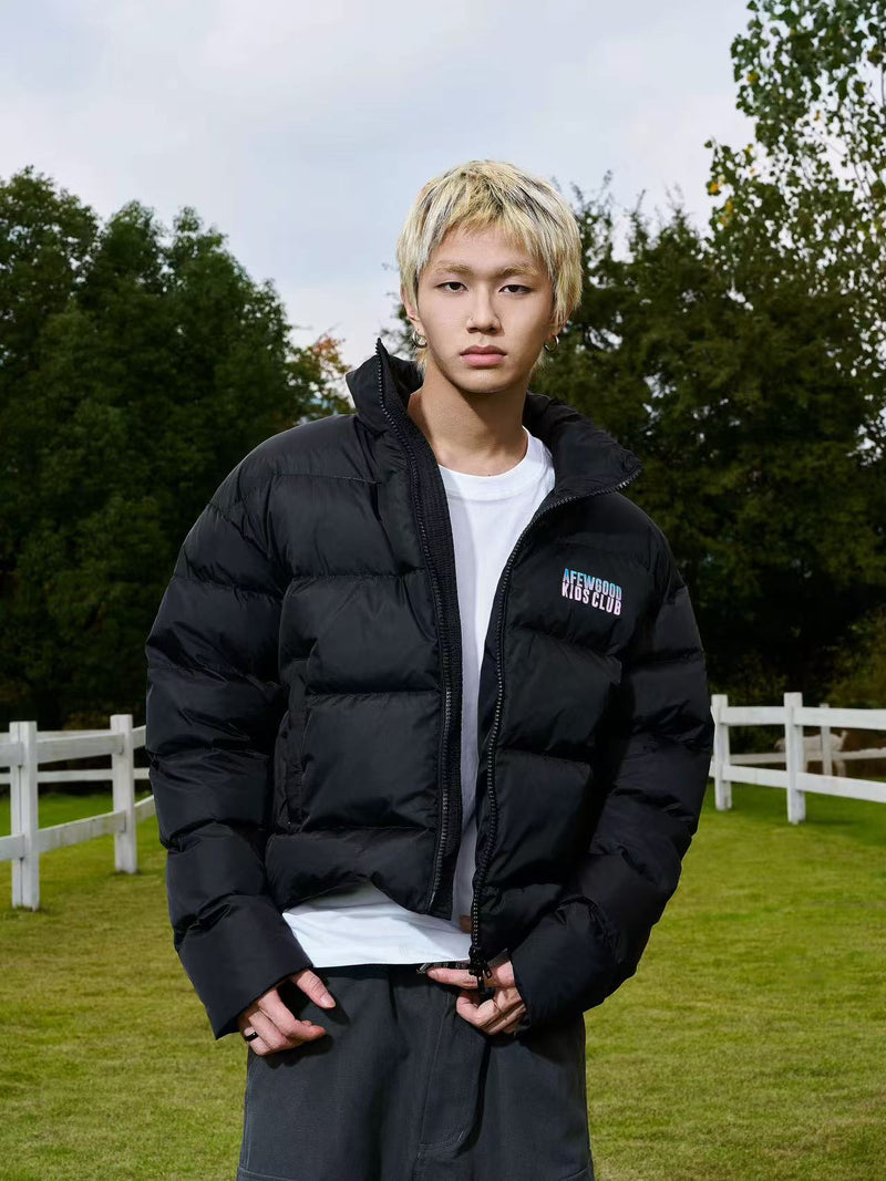 AFGK Embroidery Gradient Handwritten Font Down Jacket