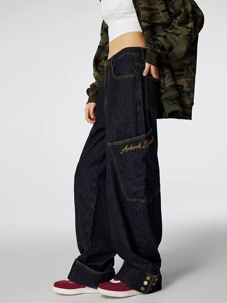 ACHOCK Large Pocket Denim Jeans