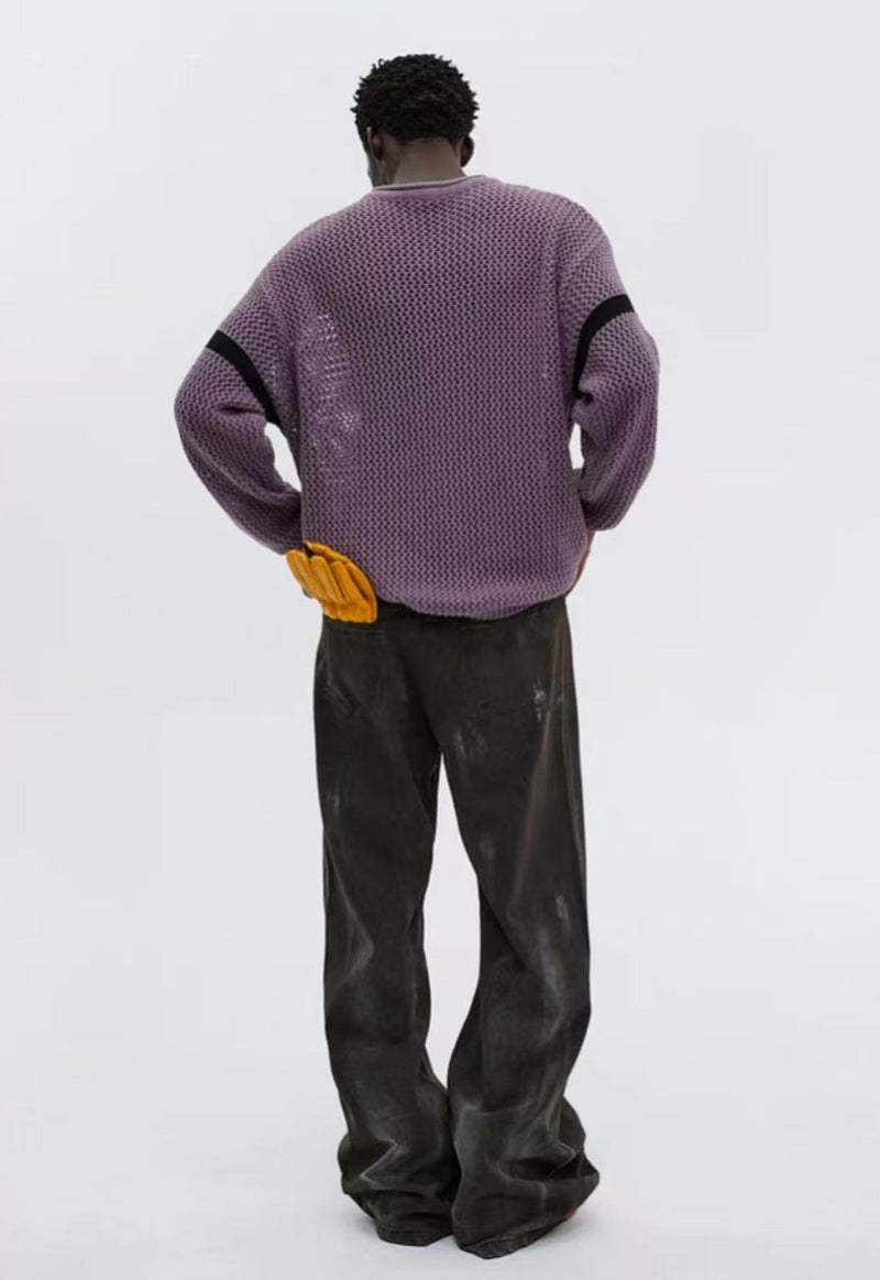 ATRY Retro V-neck Knitted Sweater