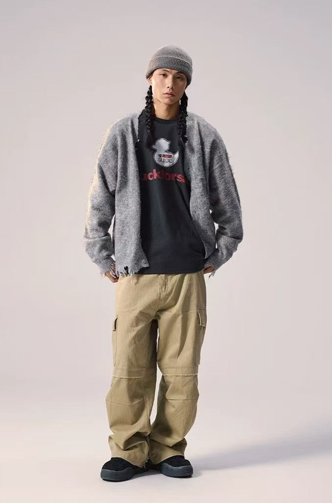 REMEDY Retro Frayed Striaght-leg Work Pants