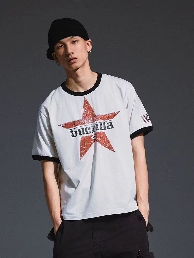 REMEDY Contrast Ribbed Short-sleeved T-shirt